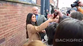 Cheryl is seen hugging fans outside the Cheryl Trust Centre, Newcastle 20/02/18