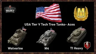 WoTBlitz Tech Tree Ace Challenge USA Tier V WOLVERINE - M4 - T1 Heavy