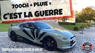 PRÈS DE 700 CHEVAUX SOUS LA PLUIE : CHUIS TENDUE ! NISSAN GTR R35