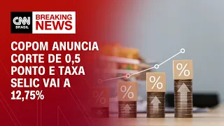 Copom anuncia corte de 0,5 ponto e taxa Selic vai a 12,75% | CNN ARENA