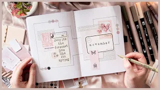 Plan With Me: November 2022 Modern Pastel Bullet Journal Theme Set Up