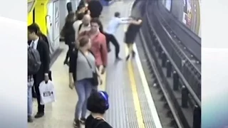 Man jailed after CCTV shows him pushing victim onto London Tube track