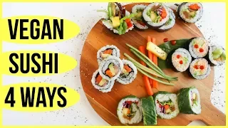 HOW TO MAKE VEGAN SUSHI 4 WAYS | Veggie Crab + Vegan Tuna | Easy & Gluten Free Vegan Recipes