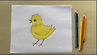 Як намалювати курча кольоровими олівцями. Малюємо разом з Наталкою Барвінок. #малювання  #малюнок