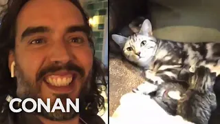 Russell Brand Shows Conan His Reincarnated Kitten - CONAN on TBS