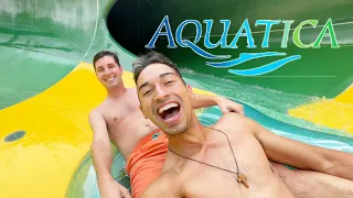 My First Time At Aquatica | STUCK On A Waterslide | SeaWorld's Water Park!