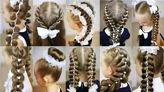 10 cute 4-MINUTE hairstyles for busy morning! Back To School Hairstyles!