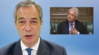 Farage reacts as bully boy Bercow banned.