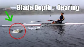 How blade depth changes your perceived gearing when rowing