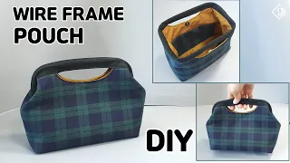 DIY WIRE FRAME POUCH BAG / Free pattern / sewing tutorial [Tendersmile Handmade]