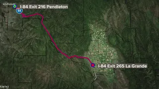 I-84 closed in Oregon from La Grande to Pendleton due to multiple crashes