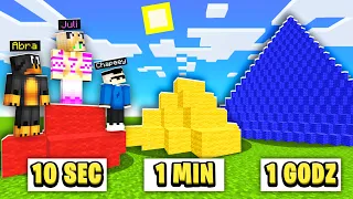 BED WARS, ale BUDUJĘ OBUDOWĘ ŁÓŻKA w 10 SEKUND 🆚 1 MINUTE 🆚 10 MINUT ⚠️ w Minecraft!