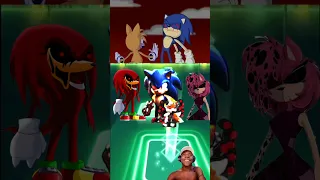 Dark Knuckles Exe vs Sonic Exe & Tails Exe vs Amy Exe x Coffin Dance Tiles Hop #shorts