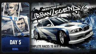 NFS No Limits  Urban Legend Rebel Day - 5+ TIPS - BMW M3 GTR Most Wanted#gameplay #youtube#kb