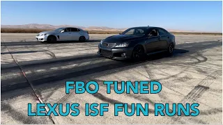 Full bolt on & tuned LEXUS ISF FUN RUNS at AIRSTRIP