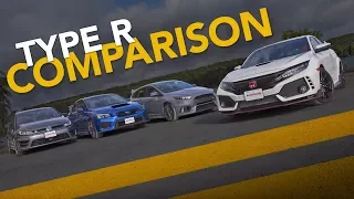 Honda Civic Type R vs. Ford Focus RS vs Subaru WRX STI vs. VW Golf R: Sport Compact Comparison