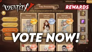 VOTING SKIN EVENT has started! Which one will you VOTE?.. + FREE REWARDS! Identity V