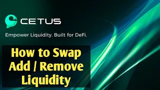 Cetus Protocol | Full Tutorials on How to swap | Add and remove liquidity