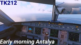 Approach in Antalya (AYT/LTAI) | TK212 from Moscow, VKO | A320-2 Turkish Airlines