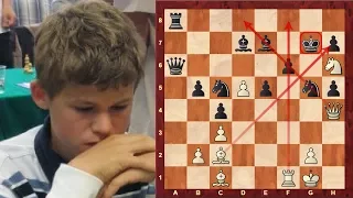 Amazing Chess Game: Magnus Carlsen's beautiful Queen Sacrifice game at age of 12! (Chessworld.net)