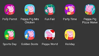 Peppa Pig Holiday, World of Peppa Pig, Polly Parrot, Happy Mrs. Chicken, Theme Park, Party Time