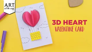 3D Heart Valentine Card | Pop up Card | Paper Crafts | Valentines Day Card | DIY Crafts | Handmade