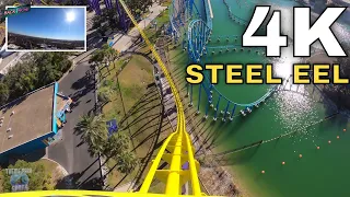 Steel Eel Coaster (Front Seat & Back) SeaWorld San Antonio 4K POV Full Ride