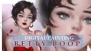 [Medibang] Betty Boop Painting Timelapse (voiceover)