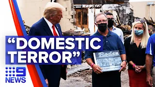 Trump blames “domestic terror” for Wisconsin riots | 9 News Australia