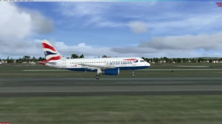 A319 British Airways G-EUOD landing in Glasgow (EGPF)