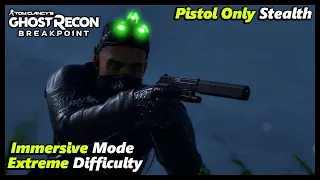 Ghost Recon Breakpoint - Pistol Only Stealth Gameplay | Immersive Mode | EPIC Stealth Outfit Idea