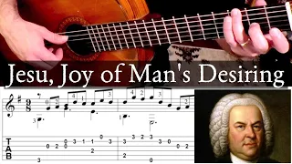 JESU, JOY OF MANS DESIRING - Easy Arr. - J.S. Bach - Full Tutorial with TAB - Fingerstyle Guitar