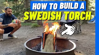 HOW TO BUILD A SWEDISH TORCH | (The longest burning & most effective campfire)