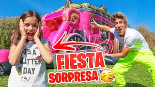 WE MAKE HER A SURPRISE BIRTHDAY PARTY WITH INFLATABLE GIANT !!