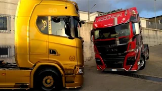 (4k) Scania S730 V8 (Rocco Trasporti) 50Th Anniversary - Man Truck TGX 680 V8 (F.lli Acconcia)