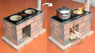 The idea of ​​making a wood stove from cement - Stove to save firewood
