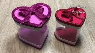 Подарочная коробка  из пластиковой бутылки  своими руками Box-heart for Valentine's  Day