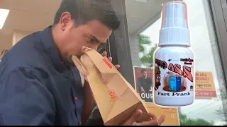 SPRAYING FART SPRAY IN FAST FOOD DRIVE THRU PRANK!!!  PART 3 (PUBLIC PRANK)