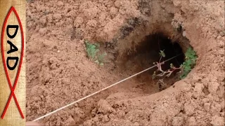 Gopher fishing in backyard... best way to get rid of gophers!