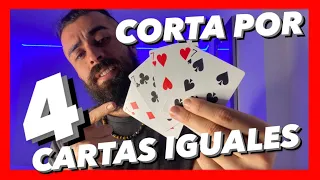 Cómo cortar por 4 Cartas iguales a lo René Lavand | Trucos de MAGIA con CARTAS