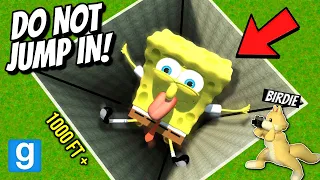 Pushing SPONGEBOB into a 1000 FT HOLE.. 🕳