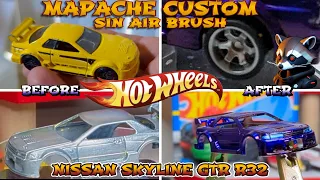 Mapache 🦝 Custom 🔥 Hot Wheels 🔥 NISSAN SKYLINE R32 GTR  🔥 sin air brush ni pintura