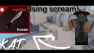 Using Scream in Roblox Kat![Giveaway]