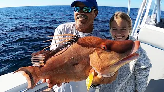 MASSIVE Hog Snapper From The Gulf and HUGE Shrimp From Tampa Bay Catch Clean & Cook!