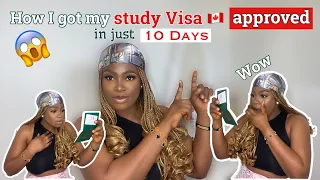 How I got my Canadian🇨🇦 study visa approved in 10 days. Spitting all/documents used *not clickbait
