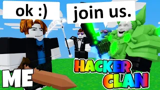 I Tried Out for a HACKER Clan, as a NOOB... (Roblox BedWars)