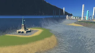 500.0 Tsunami Vs. Medium City | Cities Skylines Tsunami #105