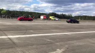 BMW E92 M3 Stage 2 vs Ford Mustang 5.0 V8 Drag race 1/4 mile