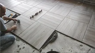 Karo Ustasından Ahşap Görünümlü 60x60 Seramik Döşeme İşçiliği! / Fliesenmeister / How to lay tile