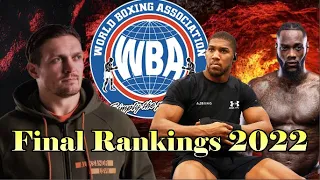 WBA Announce NEW Heavyweight Rankings to end the year of 2022 - Anthony Joshua, Deontay Wilder!!